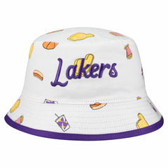 New Era Los Angeles Lakers Team Cheer Reversible Bucket Hat White