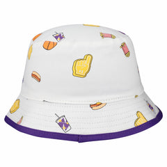 New Era Los Angeles Lakers Team Cheer Reversible Bucket Hat White