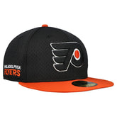 Philadelphia Flyers New Era Mesh Crown Two-Tone 59FIFTY Fitted Hat - Black/Orange | New Era Clearance