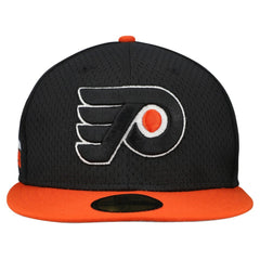 Philadelphia Flyers New Era Mesh Crown Two-Tone 59FIFTY Fitted Hat - Black/Orange | New Era Clearance