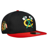 Chicago Blackhawks New Era Mesh Crown Two-Tone 59FIFTY Fitted Hat - Black/Red | New Era Lifestyle
