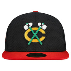Chicago Blackhawks New Era Mesh Crown Two-Tone 59FIFTY Fitted Hat - Black/Red | New Era Lifestyle