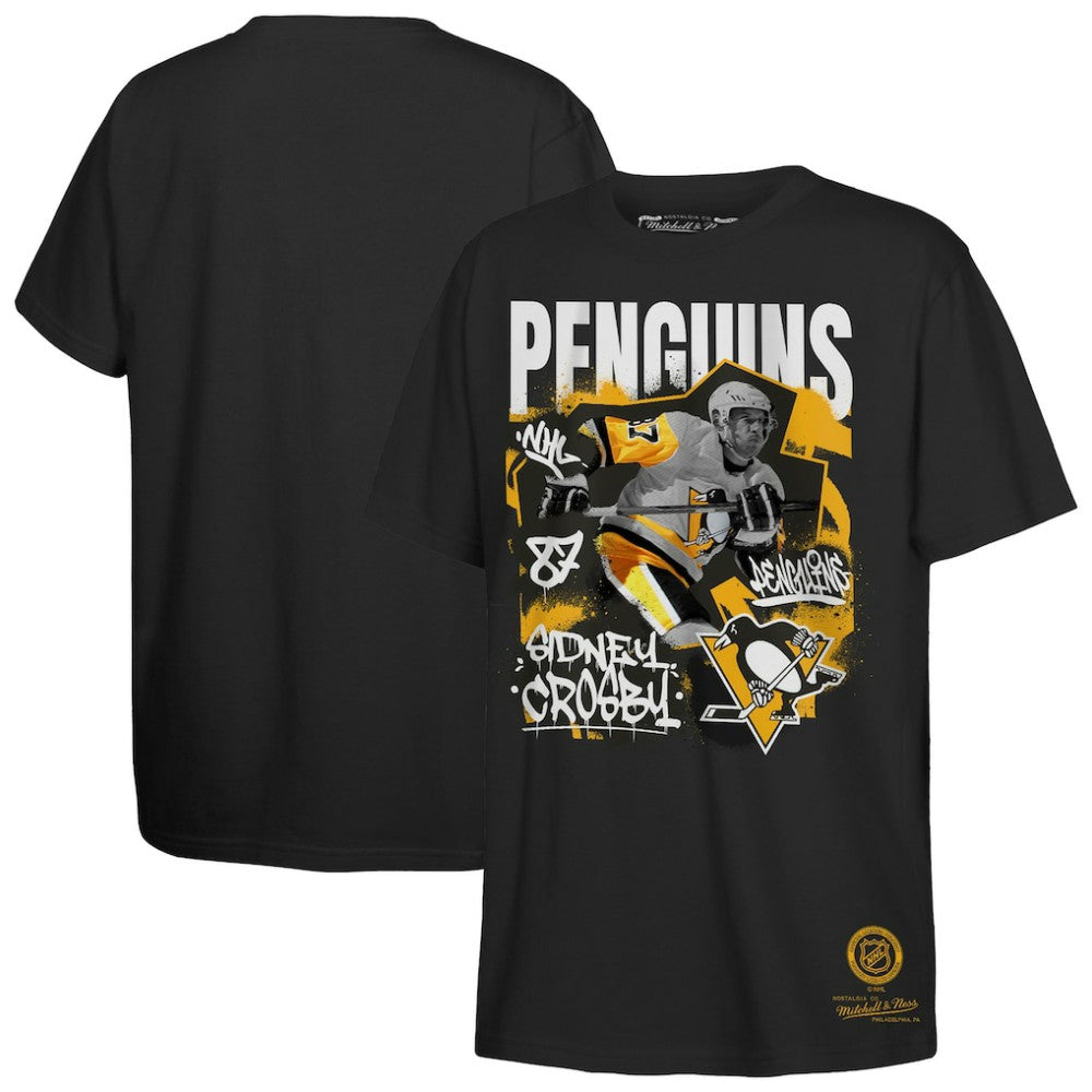 Sidney Crosby Pittsburgh Penguins Mitchell & Ness Youth Photo Reel Graphic T-Shirt - Black | NHL near me