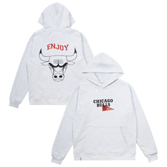 Enjoy Basketball x Chicago Bulls Unisex Hoop Enthusiast Capsule Collection Pullover Hoodie - Heather Gray