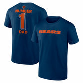 Chicago Bears #1 Dad Jersey T-Shirt - Navy - NFL