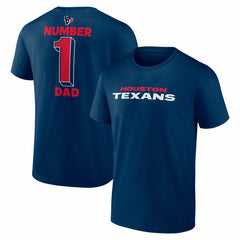 Houston Texans #1 Dad Jersey T-Shirt - Navy - NFL