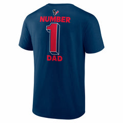 Houston Texans #1 Dad Jersey T-Shirt - Navy - NFL