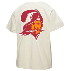 Tampa Bay Buccaneers Women's 50th Season Pirate Oversized Boyfriend T-Shirt - Cream - Mitchell & Ness