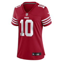 Mac Jones San Francisco 49ers Women's Team Game Jersey - Scarlet - Nike