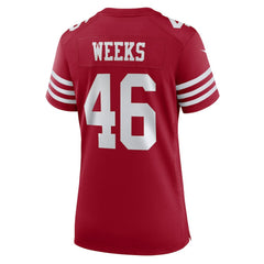 Jon Weeks San Francisco 49ers Women's Team Game Jersey - Scarlet - Nike