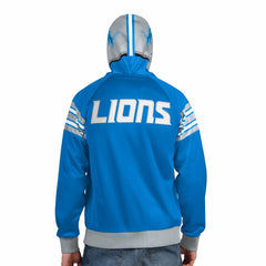 Detroit Lions Pro Player Helmet Full-Zip Hooded Track Jacket - Blue/Silver - NFL