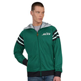 New York Jets Pro Player Helmet Full-Zip Hooded Track Jacket - Green/Black - NFL