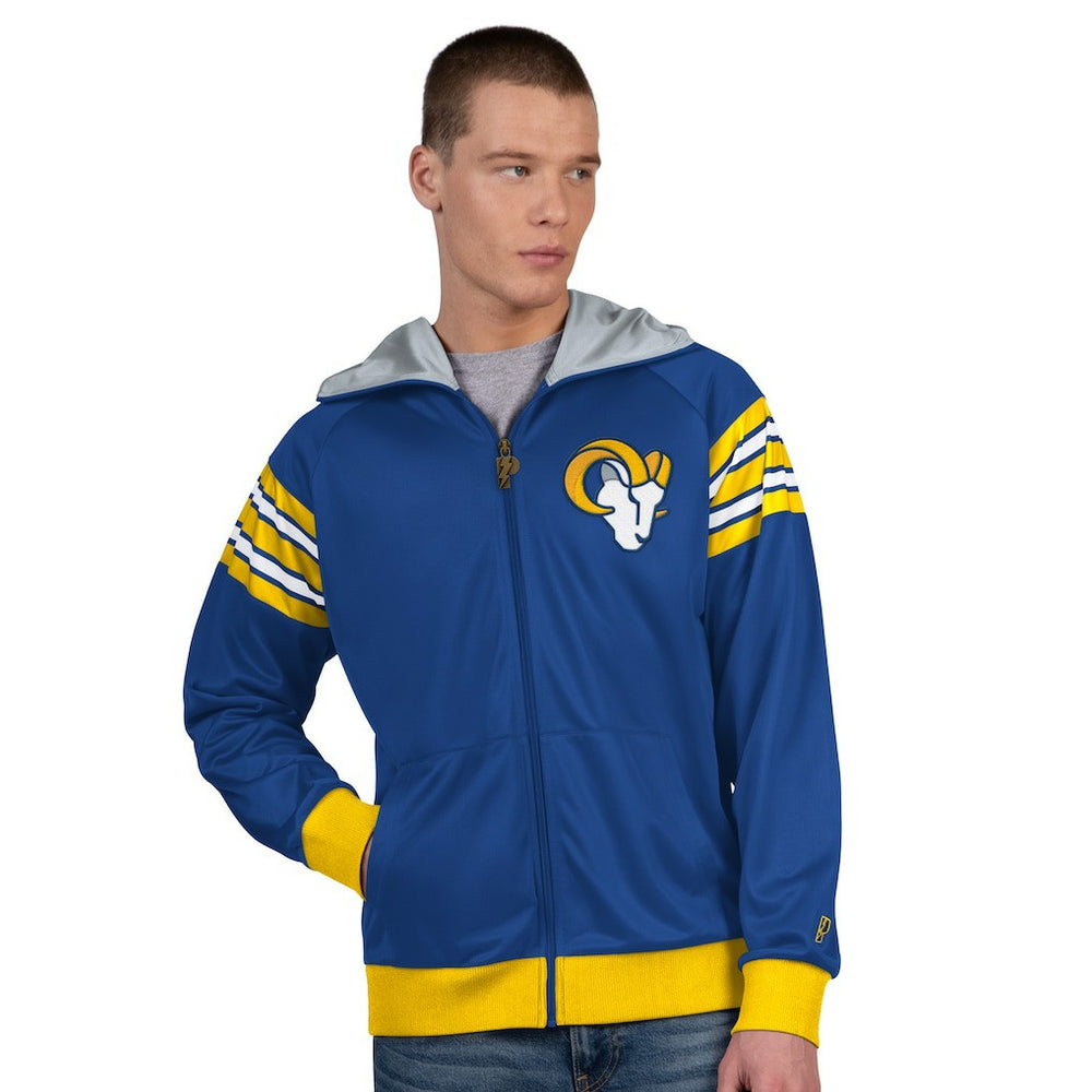 Los Angeles Rams Pro Player Helmet Full-Zip Hooded Track Jacket - Royal/Gold - NFL