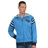 Tennessee Titans Pro Player Helmet Full-Zip Hooded Track Jacket - Light Blue/Navy - NFL