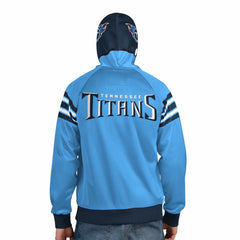 Tennessee Titans Pro Player Helmet Full-Zip Hooded Track Jacket - Light Blue/Navy - NFL