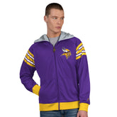 Minnesota Vikings Pro Player Helmet Full-Zip Hooded Track Jacket - Purple/Gold - NFL