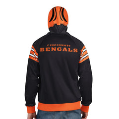 Cincinnati Bengals Pro Player Helmet Full-Zip Hooded Track Jacket - Black/Orange - NFL