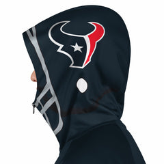 Houston Texans Pro Player Helmet Full-Zip Hooded Track Jacket - Navy/Red - NFL