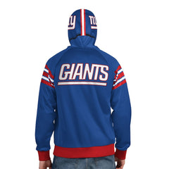 New York Giants Pro Player Helmet Full-Zip Hooded Track Jacket - Royal/Red - NFL