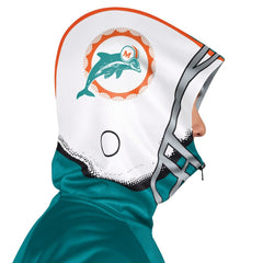 Miami Dolphins Pro Player Retro Helmet Full-Zip Hooded Track Jacket - Aqua/Coral - NFL