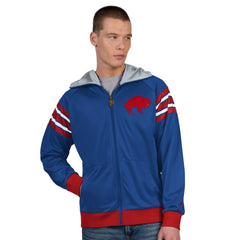 Buffalo Bills Pro Player Retro Helmet Full-Zip Hooded Track Jacket - Royal/Red - NFL