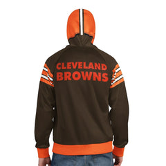 Cleveland Browns Pro Player Retro Helmet Full-Zip Hooded Track Jacket - Brown/Orange - NFL