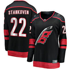 Logan Stankoven Carolina Hurricanes Fanatics Women's Home Breakaway Player Jersey - Black | Fanatics Clearance
