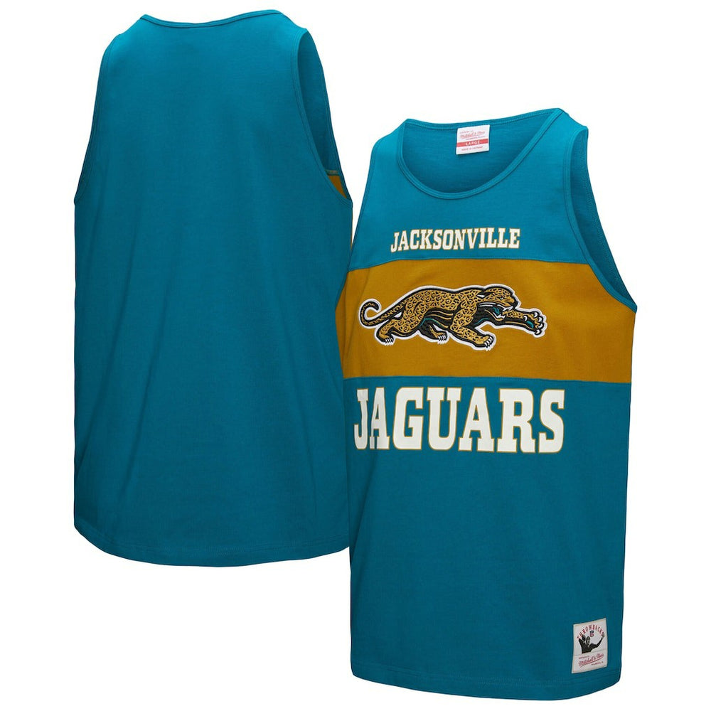 Jacksonville Jaguars Retro Colorblock Tank Top - Teal - Mitchell & Ness