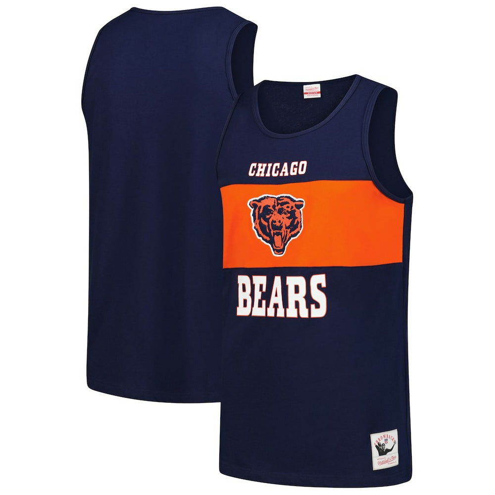 Chicago Bears Retro Colorblock Tank Top - Navy - Mitchell & Ness