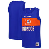 Denver Broncos Retro Colorblock Tank Top - Royal - Mitchell & Ness