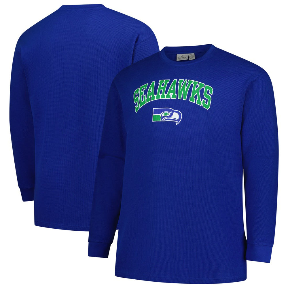 Seattle Seahawks Big & Tall Throwback Thermal Long Sleeve T-Shirt - Royal - Fanatics