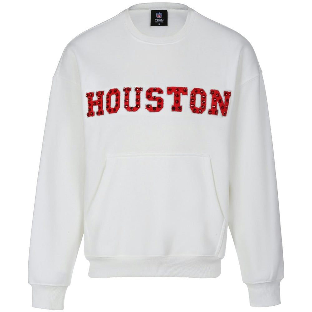 Houston Texans Cuce Women's Chenille Jeweled Sweatshirt - White - NFL