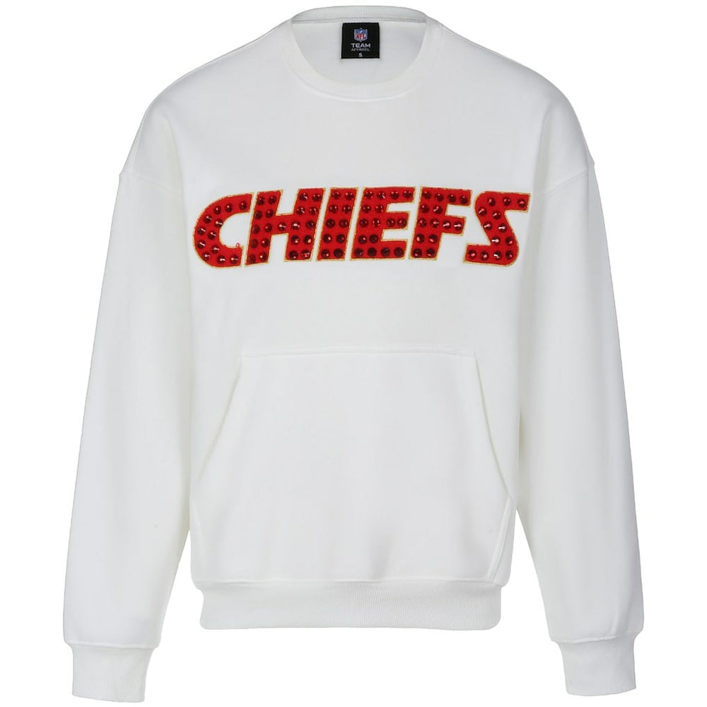 Kansas City Chiefs Cuce Women's Chenille Jeweled Sweatshirt - White - NFL