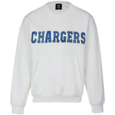 Los Angeles Chargers Cuce Women's Chenille Jeweled Sweatshirt - White - NFL