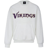 Minnesota Vikings Cuce Women's Chenille Jeweled Sweatshirt - White - NFL