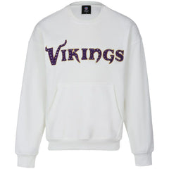 Minnesota Vikings Cuce Women's Chenille Jeweled Sweatshirt - White - NFL