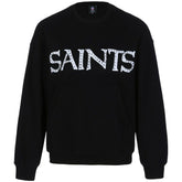 New Orleans Saints Cuce Women's Chenille Jeweled Sweatshirt - Black - NFL
