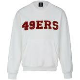 San Francisco 49ers Cuce Women's Chenille Jeweled Sweatshirt - White - NFL