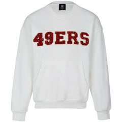 San Francisco 49ers Cuce Women's Chenille Jeweled Sweatshirt - White - NFL