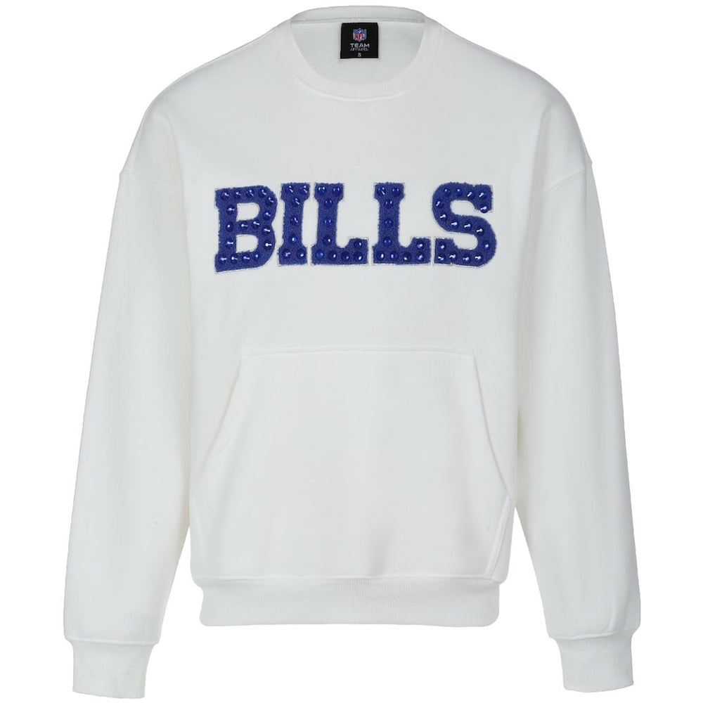 Buffalo Bills Cuce Women's Chenille Jeweled Sweatshirt - White - NFL