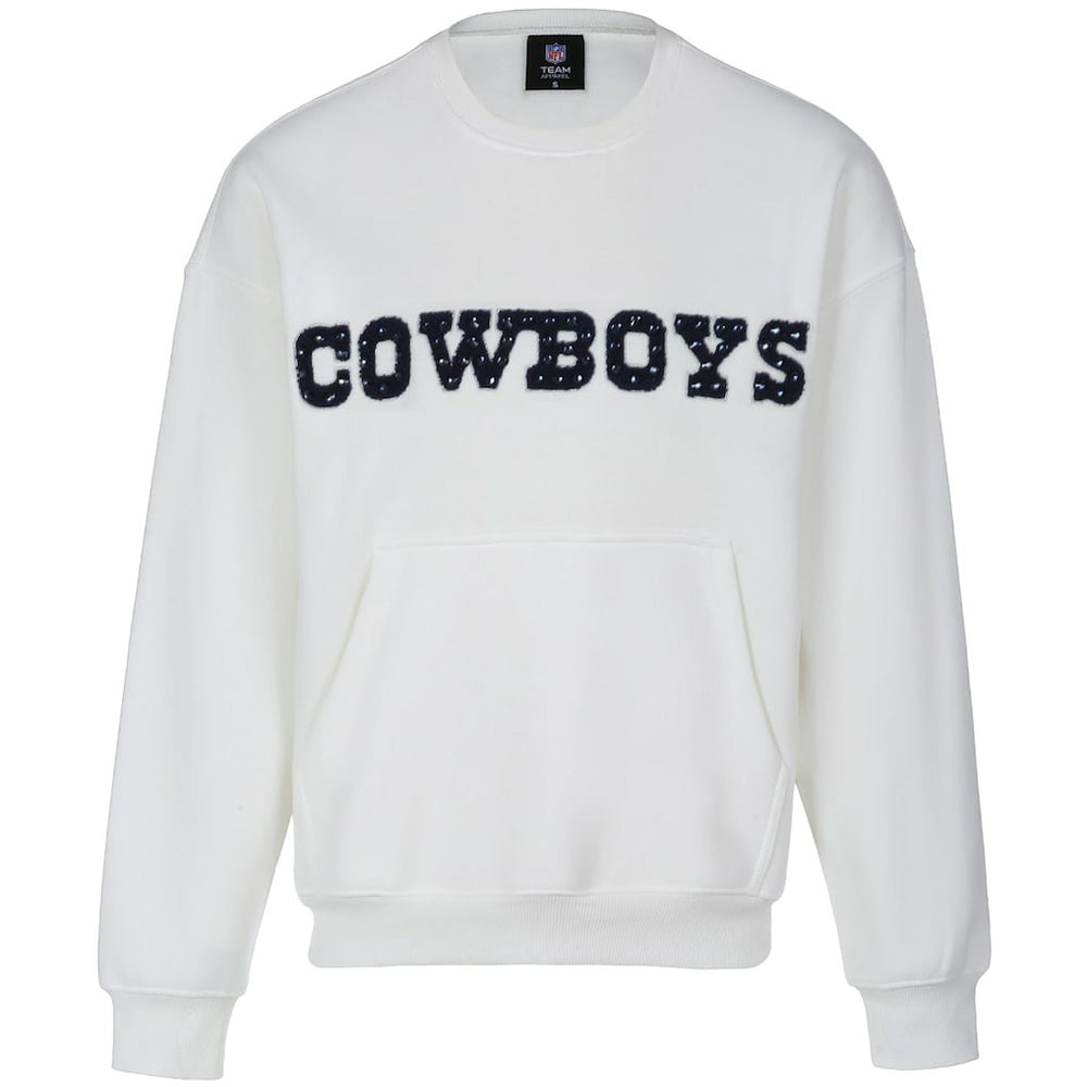 Dallas Cowboys Cuce Women's Chenille Jeweled Sweatshirt - White - NFL