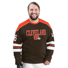 Cleveland Browns G-III Sports by Carl Banks Adaptive Lord Stanley Crewneck Sweatshirt - Brown - NFL