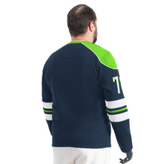 Seattle Seahawks G-III Sports by Carl Banks Adaptive Lord Stanley Crewneck Sweatshirt - College Navy - NFL