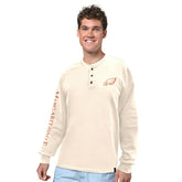 Philadelphia Eagles Margaritaville Five O'Clock Henley Long Sleeve T-Shirt - Cream - NFL