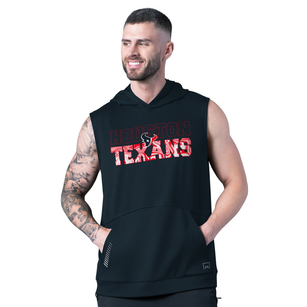 Houston Texans MSX by Michael Strahan Tri-Blend Rebound Sleeveless Hoodie - Navy - NFL