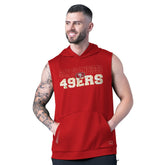 San Francisco 49ers MSX by Michael Strahan Tri-Blend Rebound Sleeveless Hoodie - Scarlet - NFL
