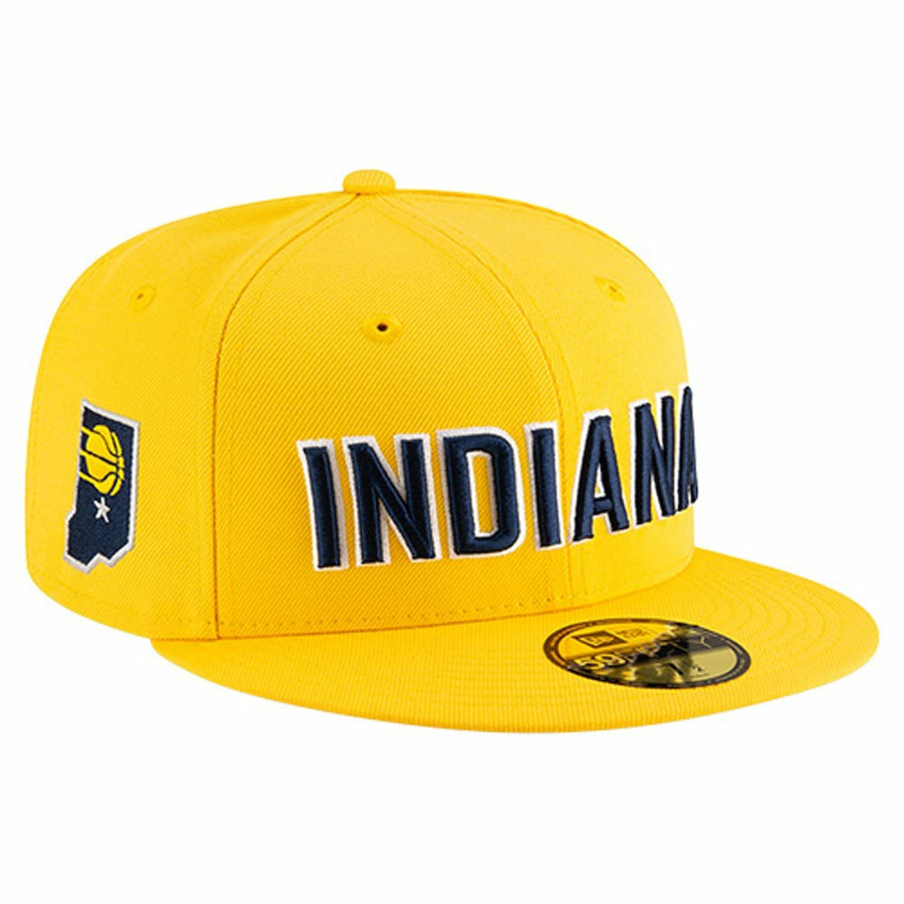 New Era Indiana Pacers Statement Edition Jersey Hook 59Fifty Fitted Hat Gold