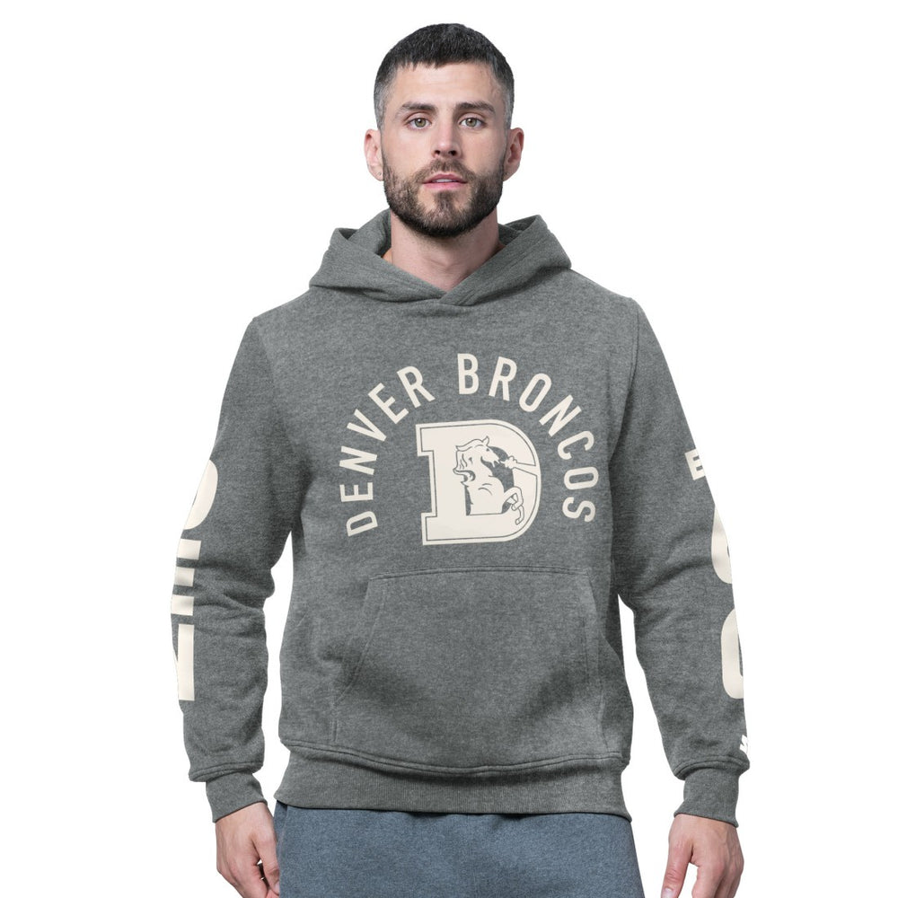 Denver Broncos Starter Handoff Vintage Logo Fleece Hoodie Sweatshirt - Charcoal - NFL