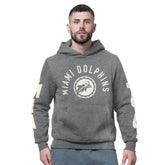 Miami Dolphins Starter Handoff Vintage Logo Fleece Hoodie Sweatshirt - Charcoal - NFL