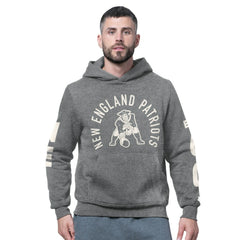 New England Patriots Starter Handoff Vintage Logo Fleece Hoodie Sweatshirt - Charcoal - NFL